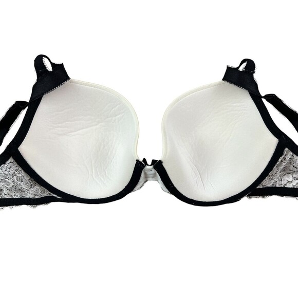 Victoria's Secret Dream Angels Perfect Coverage Bra 32DD White w Black Lace - Picture 5 of 10